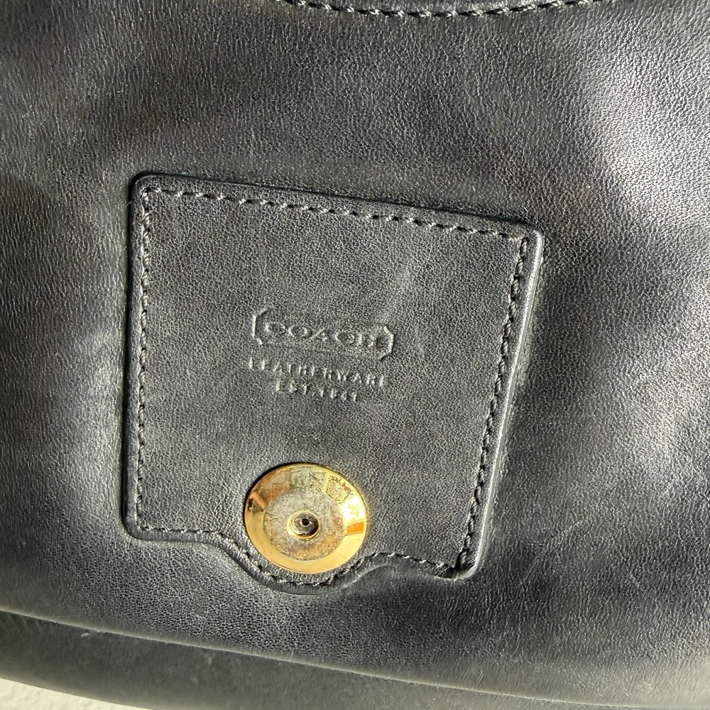 Vintage Coach Y2K Black Leather Legacy Saddle Bag 9340 - Picture 4 of 11